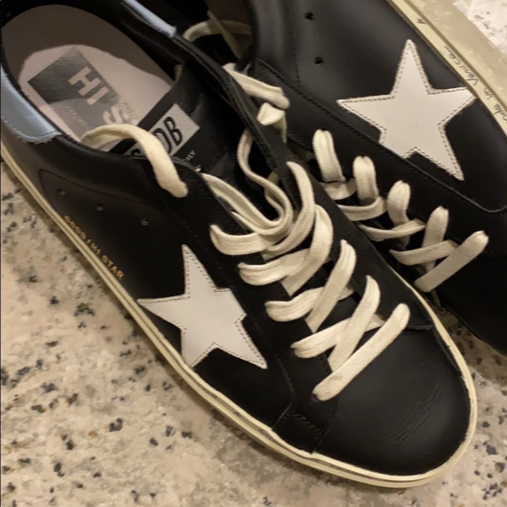 Iconic golden goose hi star platform sneakers